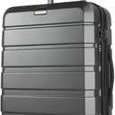 KROSER Hardside Expandable Carry On Luggage with Spinner Wheels & Built-in TSA Lock, Durable Suitcase Rolling Luggage with USB Port, Carry-On 20-Inch Steel Grey, 14.1 X 8.8 X 21 Inches