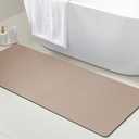 ACCUMTEK Non Slip Bath Mat, Thin Bathroom Rugs Fit Under Door, Quick Dry Bath Mats, Machine Washable Bath Rugs for Bathroom, Bathtub & Kitchen, Bathtub & Kitchen, Taupe/Solid/48 x20