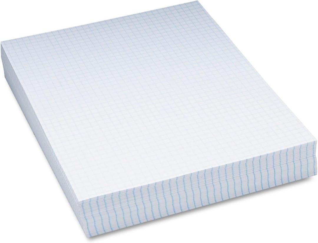 Pacon Composition Paper, 8 1/2"X11", 1/4" Quadrille, White, 500 Sheets