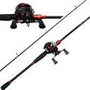 Kilitn Fishing Rod and Reel Combo, Baitcasting Combo Baitcast Reel, 6 Foot 7 Foot 2-Piece, Durable Fiberglass Wrapped Carbon Fiber Rod with Comfortable EVA Handle, Large