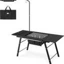 Naturehike Portable IGT Table with Charcoal Grill, Folding Camping Table and BBQ Grill with Desk Extension & Lantern Stand, Perfect for Outdoor Barbecue Camping Cooking Travel Picnic
