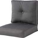 Greendale Home Fashions Outdoor 2-Piece Sunbrella Premium Deep Seat Cushion Set, Canvas Coal