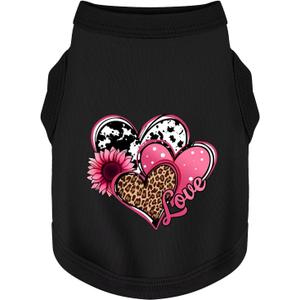 Discover Cozy Cotton Canine Wear: Soft, Lightweight, and Breathable Dog Shirt Vest with Eye-Catching Graphics (Hearts and Love), Keeping Your Furry Friend Comfy! Black, 4XL-(50~90lb) | Back(~25.6"))