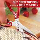 Kitchen Scissors all Purpose - Stainless Steel Kitchen Shear, Sharp Silver Meat Scissors Dishwasher Safe, Heavy Duty Poultry Shears, Japanese Cooking Scissor for Food, Chicken Bones, and Turkey