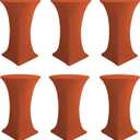 Enjoyidea Cocktail Table Covers-Spandex Round High Top Table Cloths 8 Pack 32x43 Inch-Red Stretch Fitted Christmas Tablecloth for Pub Bistro Highboy Party Event Banquet Height Folding Satnding Tables (Rust)