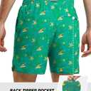 NORTHYARD Mens Swim Trunks 5" Beach Swim Shorts Quick Dry Bathing Suit with Mesh Liner Packable (Green, M)