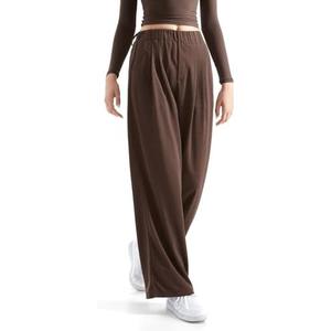 SUUKSESS Women Wide Leg Pants Elastic High Waisted Work Pants Flowy Palazzo Pants XS