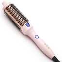 K&K 1.5 Inch Ceramic Tourmaline Ionic Curling Brush Volumizer - Hot Brush Creates Root Volume & Loose Curls, Volume Curls, Hair Styling Tool (Pink)