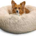 Best Friends by Sheri Original Calming Donut Dog Bed, Taupe, Medium, 30"
