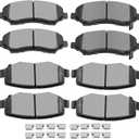 SCITOO Ceramic Brake Pads, 8pcs Front Rear Brake Pads Brakes Kits fit for 2007-2011 for Dodge Nitro,2008-2012 for Jeep Liberty,2007-2017 for Jeep Wrangler,2018 for Jeep Wrangler JK