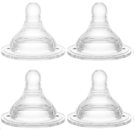 Anti-colic Bottle Nipples Fast Flow Nipple Level 4, 9m+, Compatible with Wide-Neck Baby Bottle, 4 Count