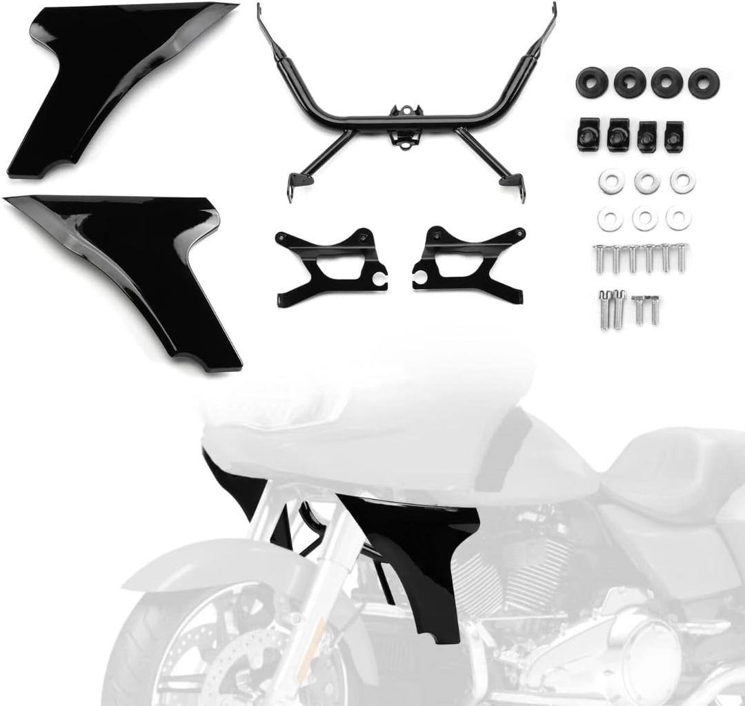 Side Fairing Panel Bracket Motorcycle Fairing Support Brackets Kit Fit for Touring Road Glide 2024-up,CVO Road Glide 2023-up,CVO Road Glide ST 2024-up (Vivid Black)