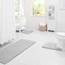 Memory Foam Bath Mat Non Slip Absorbent Super Cozy Velvet Bathroom Rug Carpet (72 inches X 24 inches, Silver)