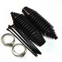 Universal Silicone Steering Rack & Pinion Tie Rod Boots Kit - Complete Set with 2 Gaiter Boots, 4 Locking C-Clamps & 6 Cable Ties - Durable, Customizable Fit for Most Vehicles