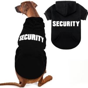 EXPAWLORER Dog Hoodies- Soft and Warm Dog Sweatshirt with Leash Hole, Halloween Dogs Costume Winter Autumn Fleece Pet Clothes with Print for Puppy,Cat, Small Medium Large Dogs (XX-Large, Security)