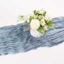 6 x Dusty Blue Cheese Cloth Table Runners, 35x120 Inch Boho Gauze Sheer Cheese Cloth Table Runner for Party Birthday Wedding Bridal Baby Shower Dining Decorations