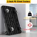 Foldable Platform Cart 220 lbs Push Dolly with 3 Inch PU Wheels PP Deck Flatbed Cart for Home Garage Office Use Black