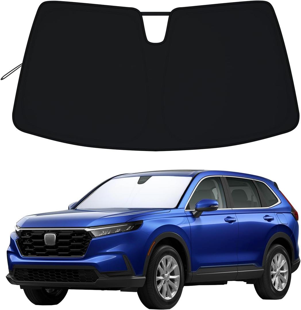Windshield Sun Shade for Honda CRV 2023 2024 2025 2026 Premium 310T Reflective Polyester UV & Heat Blocker,Reduces Interior Temperature,Custom Fit Foldable with Storage Pouch