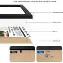 Hongkee 11x22 Newspaper Frame 2 Packs, Real Glass and Black Wood Frame, Display Panoramic 11 x 22 Magazine Frames - Horizontal or Vertical Wall Mounting