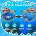 Vvinca Kids Swim Goggles with Fabric Strap No Tangle Pain-Free, Anti-Fog Swimming Pool Goggle No Leak for Toddlers Girls Boys (Blue)