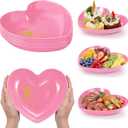 Reallnaive 6 Pcs 8.7 Inch Valentines Day Heart Shaped Plates Dessert Bowls Appetizer Plates Salad Bowls for Gift Valentine's Day Anniversary Party Supplies(Pink)