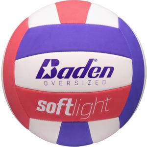 Baden | Softlight VXT2 | No Sting FlexFoam Cover | Youth Oversized Training Volleyball | K-5 Youth Players | 20% Larger + Lighter | Orange/Blue/White | Official Ball of BYOP