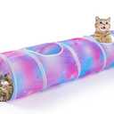 Cat Tunnels for Indoor Cats S-Shape Cat Tunnel Cute Cat Toys Foldable Cat Tube with Mouse Toy Funny Cat Stuff