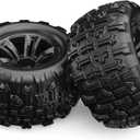 HYPER GO 16300 1:16 Scale RC Car Accessories Wheels, Spare Parts RC Vehicle Wheels & Tire Sets for H16SC & H16DR & H16BM & H16GT (Pair) (Black)