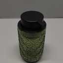 Foaming Hand Soap Dispenser,Vintage Glass Soap and Lotion Dispenser for Bathroom,Kitchen Dish Soap Dispenser with Black Foam Pump (Light Green Begonia Flower+Black Lid)