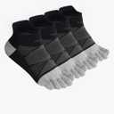 Meaiguo Toe Socks No Show Cotton Low Cut Five Finger Socks Athletic for Women Pair of 4 Black