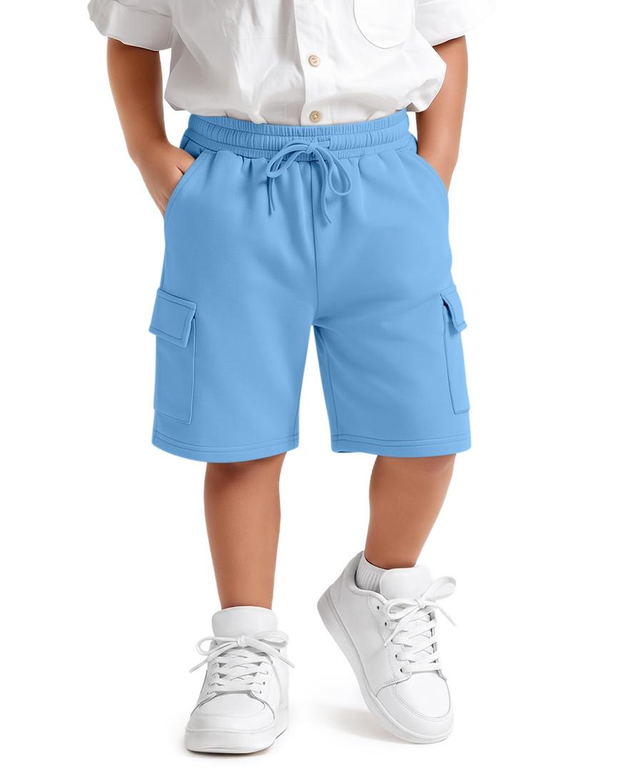 VhicPlevo Toddler Baby Boys' Cargo Shorts, Baby Blue, 4 T (Blue)