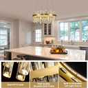 Modern Gold Crystal Led Chandelier,19.7" Bedroom Dining Table Chandeliers