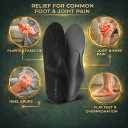 High Arch Support Inserts for Men & Women  Heavy Duty Insoles for Flat Feet, Orthotics for Plantar Fasciitis, Work Boots, Standing All Day & Heel Pain Relief S - Men 8.5/Women 9.5