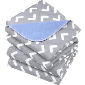 Non-Slip Bed Pads for Incontinence Washable (36" x 52"|2 Pack), Waterproof Bed Pads, Bed Wetting Pads for Bed, Sofa, Floor, Resuable Underpads for Adults, Seniors, Pet (Gray)