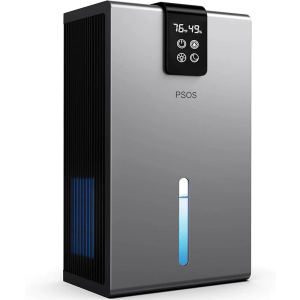 Dehumidifier, Dehumidifiers for Home,98 OZ Water Tank, (1000 sq.ft) Quiet Dehumidifier for Basement Bathroom Bedroom with Humidity Display, Auto Shut Off, Relaxing 7 Color Ambient Light(Gray)