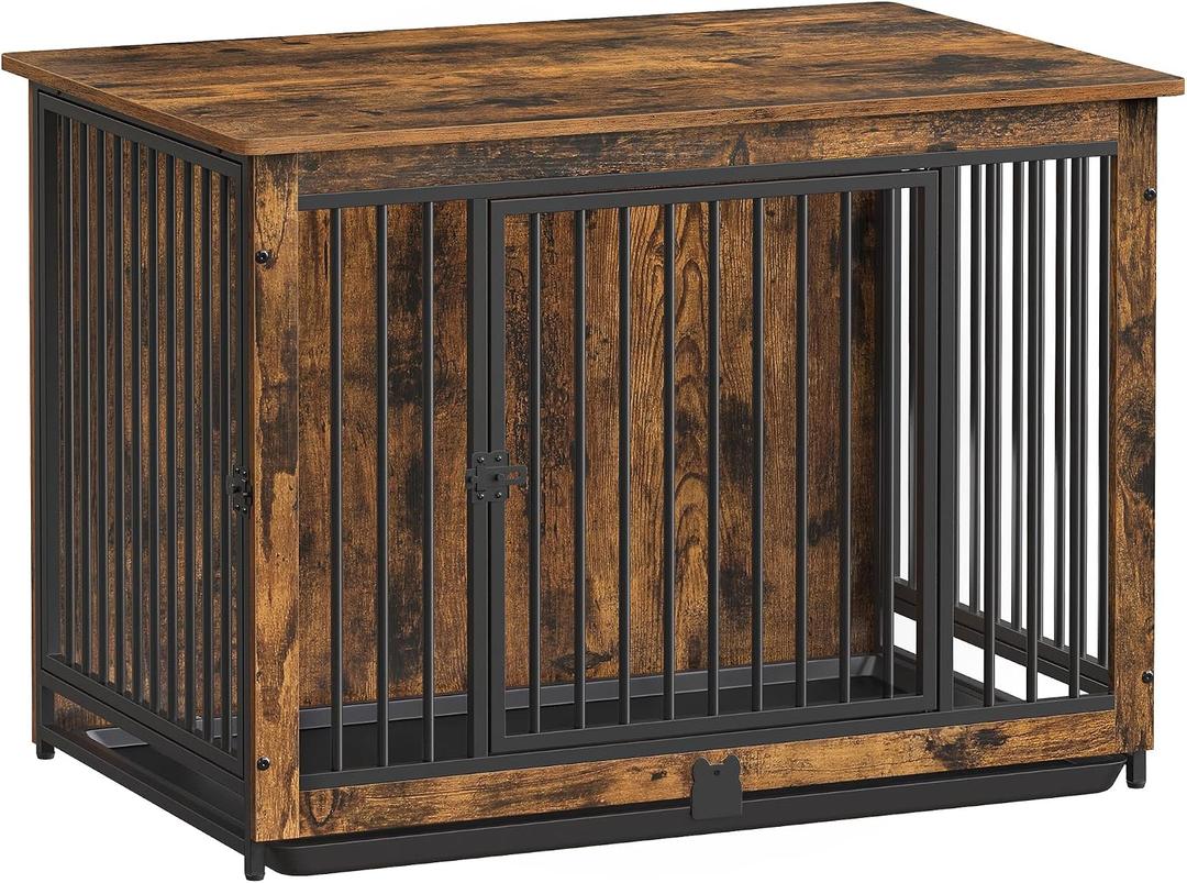 Feandrea 38" Dog Crate Furniture, Heavy-Duty Dog Kennel Side End Table