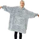 Krifey Wearable Blanket Hoodie, Oversized Sherpa Hooded as Birthday Gifts for Mom Women Girlfriend Men, Cozy Sweatshirt with Giant Pocket