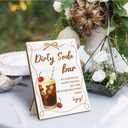 Dirty Soda Bar Sign, Wedding Signs for Reception Ceremony Home Party Tabletop Desk Decorations,Wedding Mocktail Bar Wooden Stand Sign 5x7 Inch, Baby Bridal Shower Table Decor,