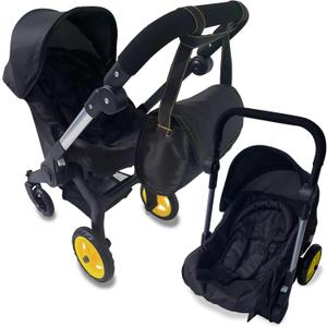 Baby Doll Car Seat Stroller Combo  Convertible 2 in 1 Doll Stroller and Car Seat for Kids  Fits Up to 20 Dolls  Play Toy Baby Stroller with Adjustable Handle for Girls Toddlers All Ages (Black)