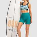 G Gradual Women's 5" High Waisted Swim Board Shorts with Phone Pockets UPF 50+ Quick Dry Beach Shorts for Women with Liner(Aqua Blue, Medium)