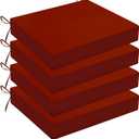 Outdoor Chair Cushions for Patio Furniture - Outdoor Cushions for Chairs - Water Resistant Patio Chair Cushions Set of 4, 18.5"X16"X3", Brick Red
