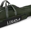 Lixada Fishing Rod Case, Portable Folding Fishing Rod Case Fishing Pole Reel Storage Bag Fishing Gears Organizer (130cm, Army Green)