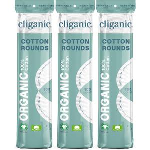 Cliganic Organic Cotton Rounds (300 Count) Makeup Remover Pads, Hypoallergenic, Lint-Free | 100% Pure Cotton 