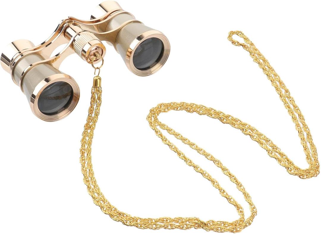 Opera Glasses, 3X25 Theater Binoculars with Necklace Chain, Mini Binocular Compact for Women Adults Musical Concert Outdoor Sightseeing Travel