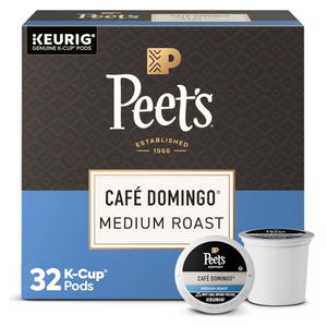 Peet's Coffee, Medium Roast Single Serve Coffee Pods, 100% Arabica Coffee - Café Domingo 32 Count (1 Box of 32 Pods)