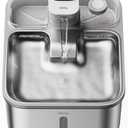Stainless Steel Cat Water Fountain Wireless for Cats Indoor, Automatic Metal Dog Water Dispenser,Cordless Battery Operated Pet Drinking Fountain,Rechargeable Waterer with Motion Sensor 123oz, Gray