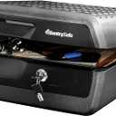 SentrySafe Fireproof and Waterproof Document Safe with Key Lock, Lock Box for Cash, Passport, Jewelry, Exterior: 16.5 in W x 14.8 in D x 7.6 in H, Black, 0.36 Cubic Feet, CHW30220