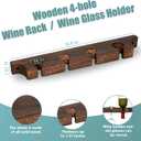 Wall Mounted Wooden Wine/Tall Glass Rack, Hanging Tall Glass Storage & Bar Organizer for Home & Bar Decor.(2)