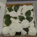 Ling's moment Artificial Wedding Flowers 1.5" Rose Buds and 2" Petite Roses 25pcs Ivory w/Stem for DIY Wedding Boutonniere Wrist Corsages Bouquets Centerpieces Arrangements