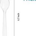 200 Count Clear Plastic Spoons, Heavy Weight Disposable Spoons Cutlery Plastic Utensils, Clear PlasticSilverware Bulk